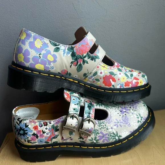 Dr. Martens Floral Buckle Flats - Picture 2 of 11